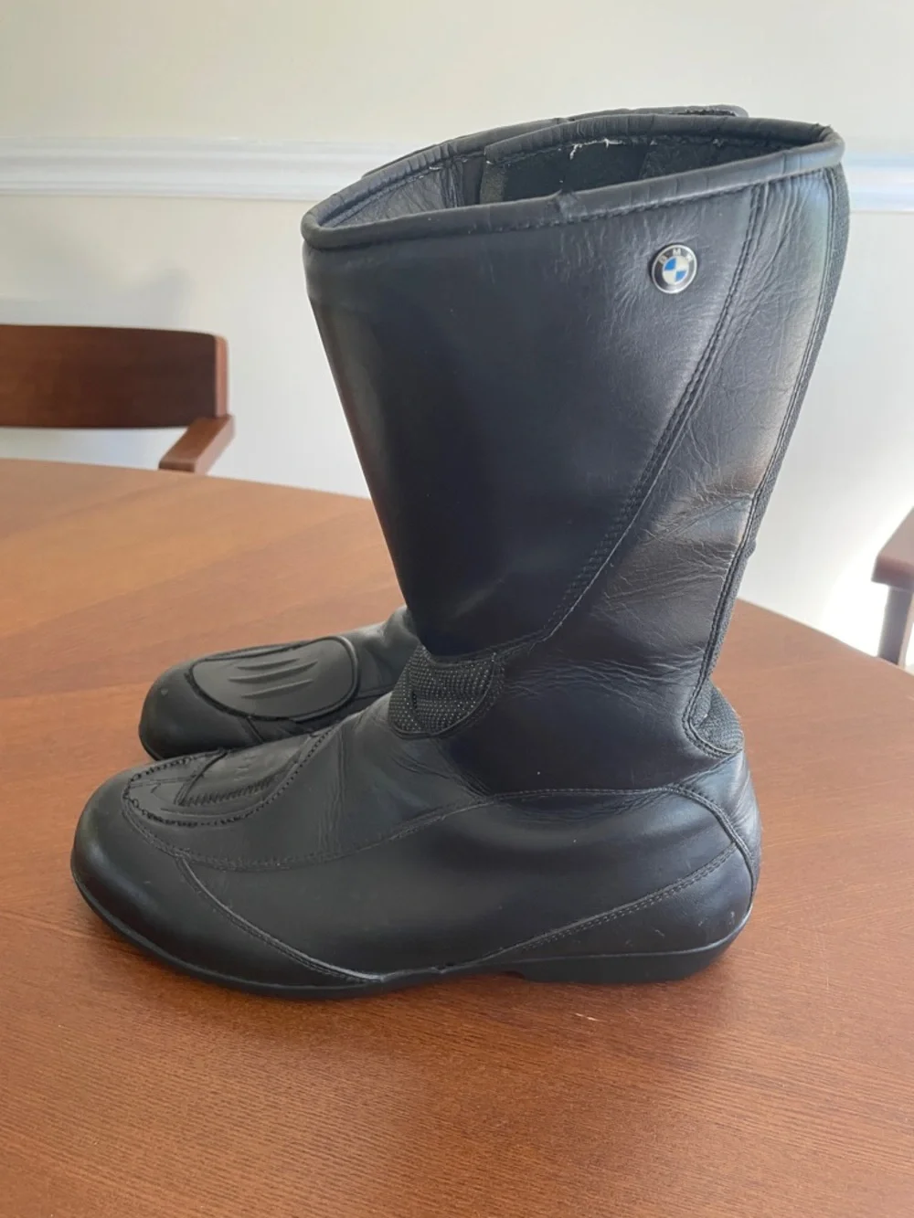 BMW Black Leather Motorcycle Boots Vintage Size 10.5 or Size 11
